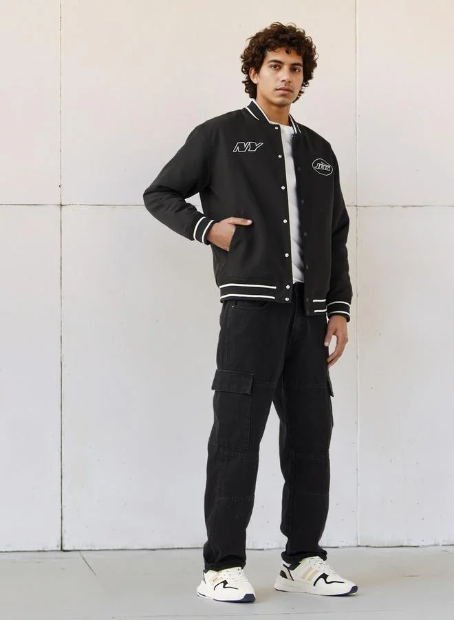 اس بي كاركترز جاكيت مطبوع لفريق نيويورك جتس